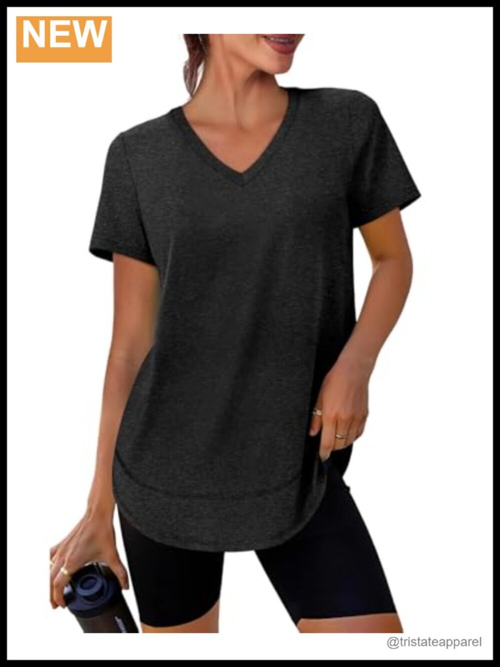 Womens Workout Top UPF 50+ Quick Dry V Neck Short Sleeve Active Shirt